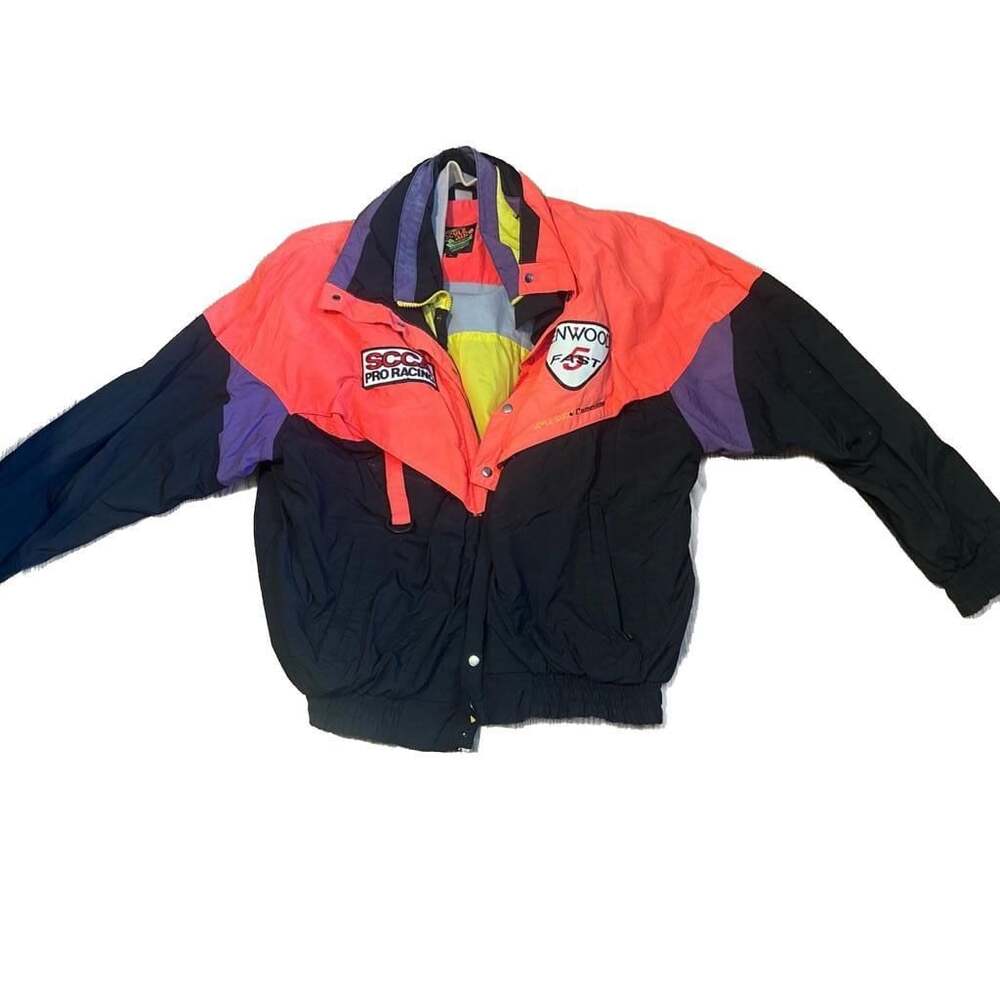 Vintage 80s/90s Volpha Racing Multicolored Colorblock Ski Bomber Jacket